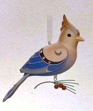 NIB 2023 LEUCISTIC STELLAR'S JAY Hallmark LIMITED ED Ornament BEAUTY OF BIRDS FS picture