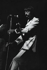 Ike Turner On Stage With A Guitar His Hands On The Microphone Old Photo picture