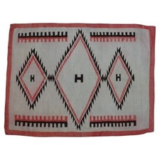Antique Native American Navajo Handwoven Wool Rug C1920 picture