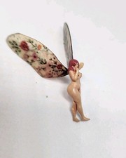 Nude Fairy Garden Micro Miniature Figurine Floral Rose Wing Plus Size Pixie HM picture