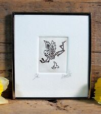 Day of the Dead Flying Skeleton Wings with Dove Etching Handmade Mexico Folk Art picture