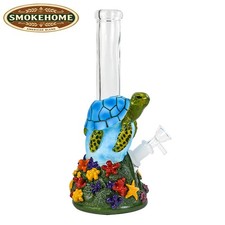 Turtle Hookah 10'' Glass Bongs Water Pipes Tobacco Smoking Beaker bong 14mm bowl picture
