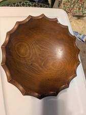 Vintage WoodCroftery Scalloped Edge Serving Fruit Bowl Pedastool Beautiful  picture