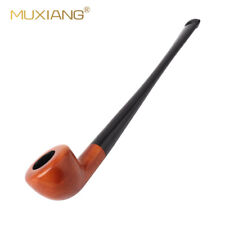 MUXIANG Briarwood Churchwarden Tobacco Pipe Classic Long Stem Smoking Pipe Light picture