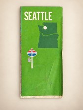 1970 American Oil Seattle Street Map Rand McNally Vintage Gas Station picture
