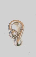 1- 0g 5/8 Reverse Prince Albert Jewelry Mollusk 2.9 Oz Barbell Double 19mm Ball picture