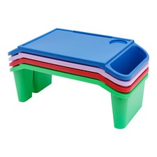 4 Pcs Set Kids Lap Desk Tray, Plastic Breakfast Laptop Trays with Side Pockets picture