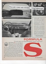 1965 Plymouth Barracuda Formula S six page Road Test, in print ad category picture