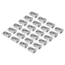 24Pcs Single Hole Pencil Sharpeners, Aluminum Manual Pencil Sharpener, Silver picture