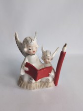VTG  Angel Figurine Christmas Mother Child Big Candle Book Japan MCM picture