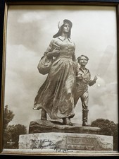Vintage Bryant Baker Signed Pioneer Woman Monument Photograph 1948 Inscribed picture