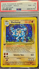 ​1999 Pokemon Base Set 1st Edition Machamp Holo #8/102 PSA 8 NM-MT Vintage WOTC picture