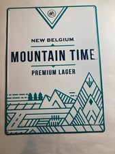 NEW BELGIUM MOUNTAIN TIME LAGER METAL TIN SIGN NEW 19X14 picture