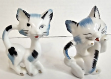 Vintage Pair Of Porcelain Figurine Cat/Kitten Made in Japan Mid Century picture