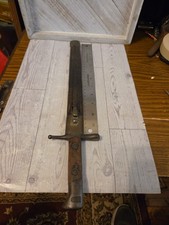  BAYONET W Leather Scabbard, & Serial AV6548 Unk Origin (Possibly Italian M1891) picture