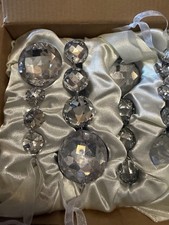 12 Piece Luxury Frontgate Holiday Collection 4.5” Crystal Circle Ornaments NIB picture