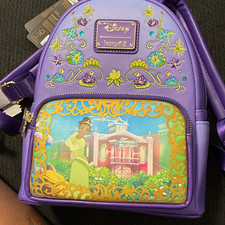 Loungefly Disney The Princess and the Frog Tiana's Palace Mini Backpack Purple picture