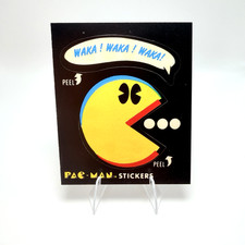 1980 Fleer Pac-Man #1 Waka Waka Waka With Eyes Blue Back Vintage Sticker picture