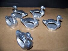Figural  Animals Napkin Rings Holders Metal Aluminum 6 Duck  Lot picture