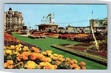 Eastbourne UK, Carpet Gardens Seafront Park Prominade Vintage England Postcard   picture