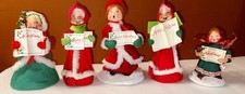 Lot of 5 -Vintage Annalee Christmas Caroler Dolls Choir Figurines picture