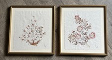 Vintage 2009 Art Prints Pressed Flowers Set of 2 Signed by Artist 15