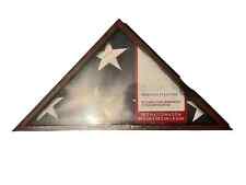 Memorial Display Case for 5' x 9' Folded Casket Flag, Cherry Wood - Funeral Flag picture