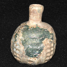 Intact Ancient Roman Glass Bottle with Dotted Pattern in Perfect Condition picture