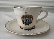 US Naval Academy Miniature Collectible Cup & Saucer - Academy Crest Seal picture