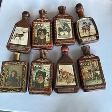 Vintage 1976 Jim Beam Saturday Evening Post Whiskey Decanter Lot of 8 Empty picture