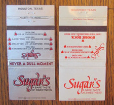 SUGAR'S GENTLEMEN'S STRIP CLUB MATCHBOOK COVERS: HOUSTON, TEXAS MATCHCOVERS -A23 picture