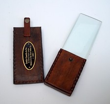 Knife style magnifying glass vintage magnifier w/ leather case collectible item picture