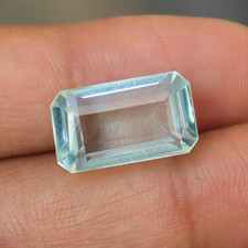 13.80 Ct Emerald Cut Certified Natural White Sapphire Loose Gemstone picture