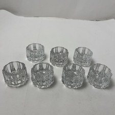 Antique Cut Glass Salt Cellars Set Of 7 - Clear picture
