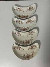 J & G Meakin Hanley England, Ironstone 4 Brown Transferware Bone Dishes picture