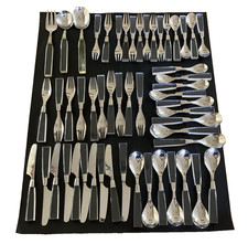 MCM TOWLE SUPREME CUTLERY LUCITE HANDLE SERVICE FOR TEN + 3 SERVING PIECES picture