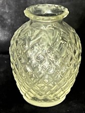 Antique Pressed Glass Small Vase with Diamond Pattern 3