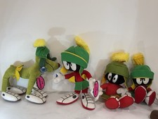 4-piece vintage Looney Tunes Marvin the Martian and K-9 plush lot. picture