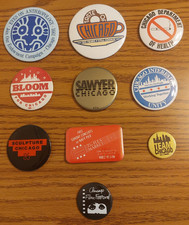 NICE LOT OF 10 VINTAGE CITY OF CHICAGO PINS POLITICS/EVENTS 80's/90's picture
