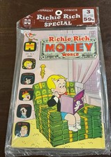 1973 Harvey Comics 3-Pack SEALED Richie Rich 118 Riches 4 Money World 3 VF-NM picture