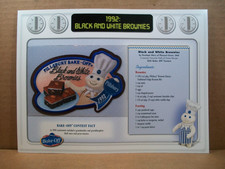 Pillsbury Doughboy~ Bake-Off Recipe Card & Patch ~ 1992 Black And White Brownies picture