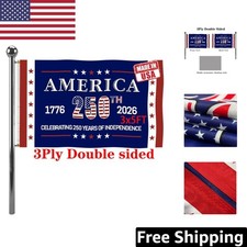 Vibrant Double-Sided 250th Anniversary American Flag 3x5 - Heavy Duty Outdoor... picture