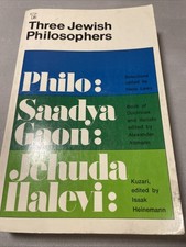 New Three Jewish Philosophers By Philo, Saadya Gaon, Jehuda. S/c Jewish Book picture
