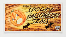 vintage EUREKA Spooky HALLOWEEN 1954 Gummed SEALS Booklet Stamps Stickers UNUSED picture