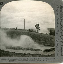 COMMOTION IN DEVILS INK POT ERUPTION YELLOWSTONE NATIONAL PARK WYO STEREOVIEW  picture