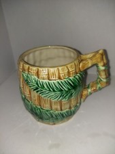 1989 FITZ & FLOYD Cup, Bamboo and Palm Leaves. Each One Is Unique. picture