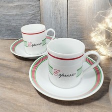 Crown Porcelain Prestige Expresso Cups Saucers 2 Cups And 2 Saucers Set Thailand picture