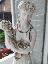 1959 Chalkware Roman (Greek) Goddess Woman Grapes Statue Sculpture 28