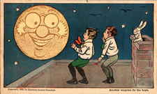 1906 Happy Hooligan Heat Reveal Moon Novelty Postcard Boston Sunday American picture
