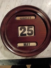 Antique English Oak Perpetual Desk Calendar 1920s  Nice Condition, See Photos picture